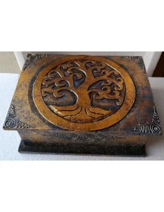 Scatola porta gioie in legno con inciso Albero della vita... 2