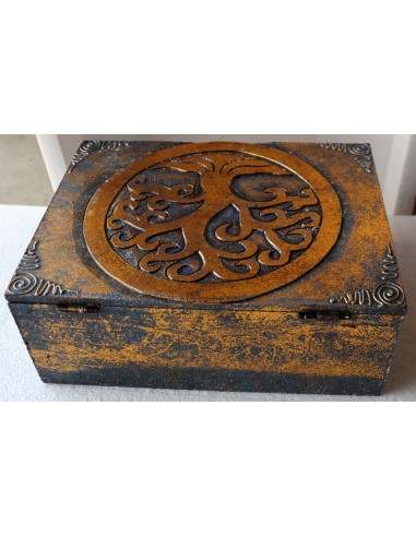 Scatola porta gioie in legno con inciso Albero...