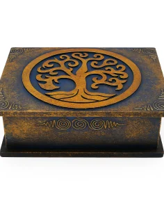 Scatola porta gioie in legno con inciso Albero della vita...