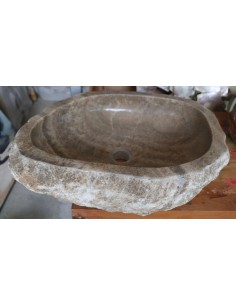 Lavandino in onice marrone miele pietra cm 56x43x14 2