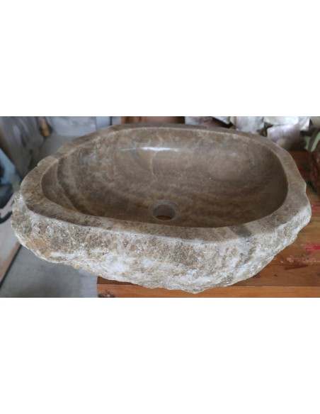 Lavandino in onice marrone miele pietra cm 56x43x14