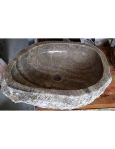 Lavandino in onice marrone miele pietra cm...