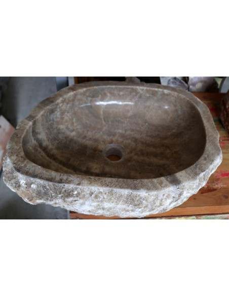 Lavandino in onice marrone miele pietra cm 56x43x14