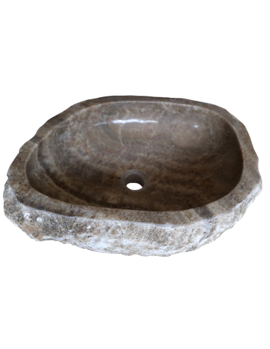 Lavandino in onice marrone miele pietra cm...