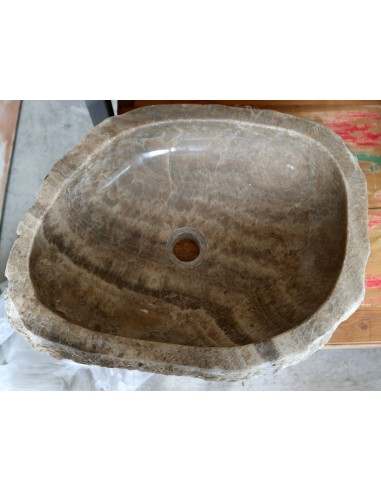 Lavandino in onice marrone miele pietra cm...