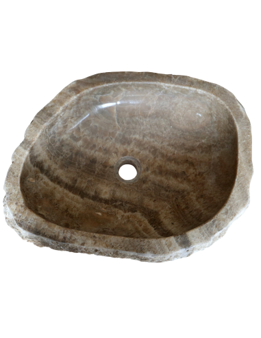 Lavandino in onice marrone miele pietra cm...