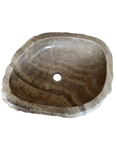 Lavandino in onice marrone miele pietra cm 56x43x14