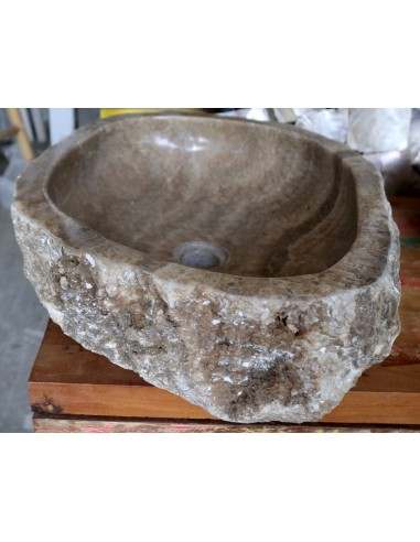 Lavandino in onice marrone miele pietra cm...