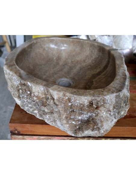 Lavandino in onice marrone miele pietra cm 56x43x14
