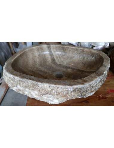 Lavandino in onice marrone miele pietra cm...