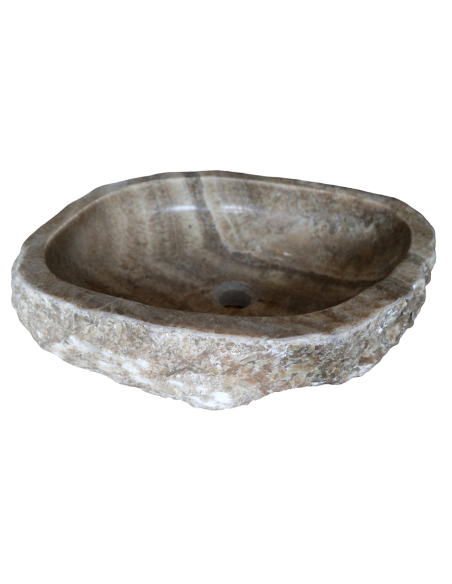 Lavandino in onice marrone miele pietra cm 56x43x14