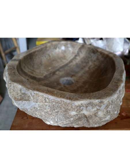 Lavandino in onice marrone miele pietra cm 56x43x14