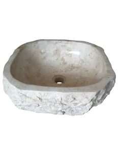Lavandino in marmo chiaro irregolare cm 42x40x15 lavabo...