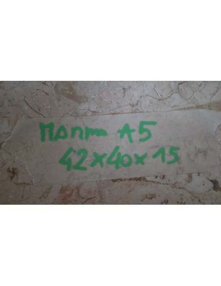 Lavandino in marmo chiaro irregolare cm 42x40x15 lavabo Stone bocciardato