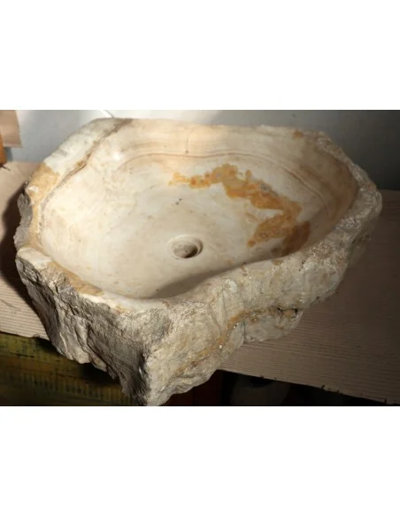 Lavandino in onice bianco chiaro pietra cm 58x56x15