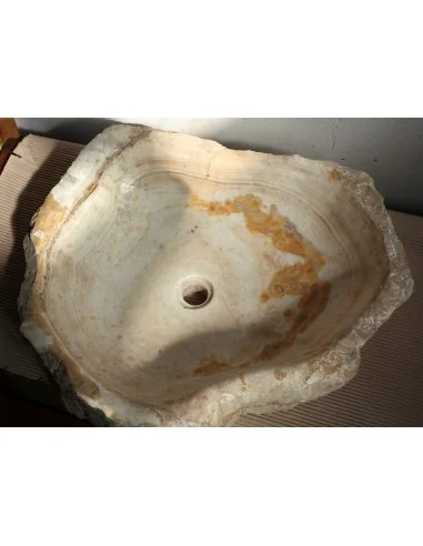 Lavandino in onice bianco chiaro pietra cm...