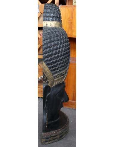 Testa di Buddha in Legno Intagliato a Mano –...
