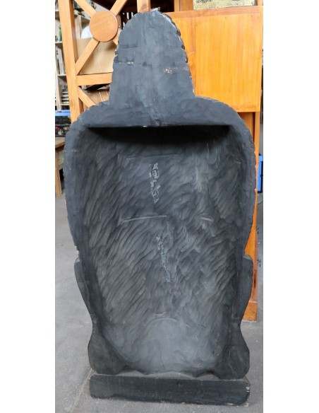 Testa di Buddha in Legno Intagliato a Mano – 50x24x110h cm – Artigianato Indonesiano – Solo 2 Pezzi Disponibili