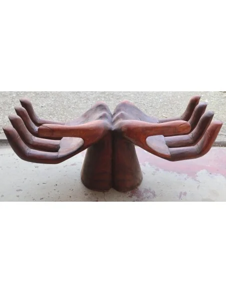 Base in Legno di Suar per Tavolino da Caffè – Intagliata a Mano – 78x22x30h cm – Artigianato Indonesiano – 3 Pezzi Disponibili