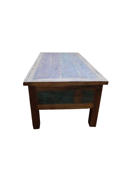 Tavolino da Caffè in Legno Recuperato da Imbarcazioni – 120x60x45h cm – Fatto a Mano in Indonesia