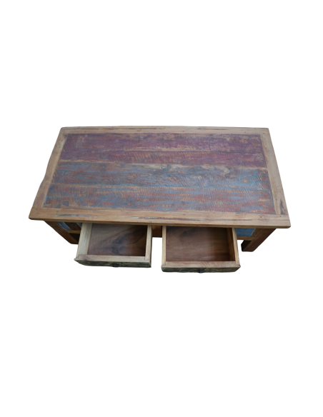 Tavolino da Caffè in Legno Recuperato da Imbarcazioni – 120x60x45h cm – Fatto a Mano in Indonesia
