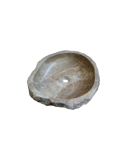 Lavandino in onice marrone miele pietra cm 53x49x14