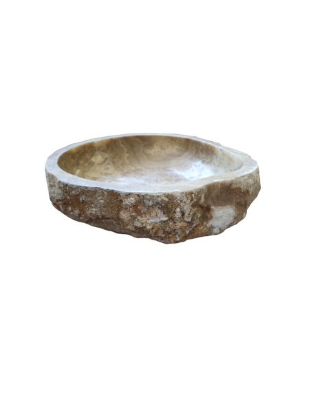 Lavandino in onice marrone miele pietra cm 53x49x14