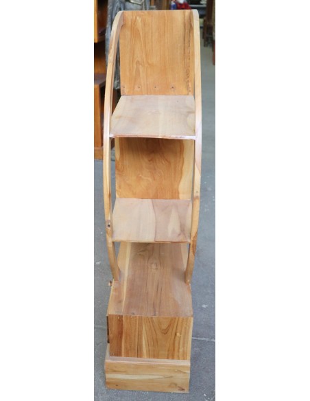 Mobile Tondo in Legno di Teak – Design Etnico con Cassetti – cm 100x27x110h