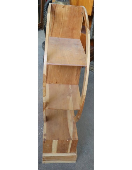 Mobile Tondo in Legno di Teak – Design Etnico con Cassetti – cm 100x27x110h