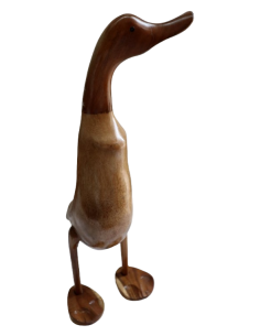 Papera Oca in Legno di Teak e Cocco Fatta a Mano - Arte...