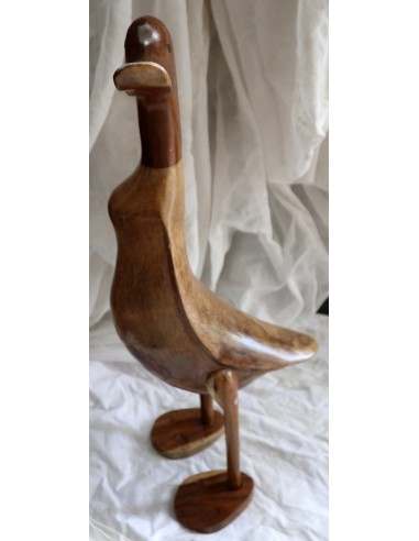 Papera Oca in Legno di Teak e Cocco Fatta a...