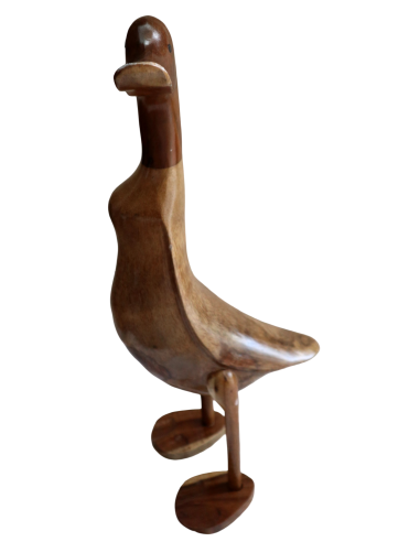 Papera Oca in Legno di Teak e Cocco Fatta a...