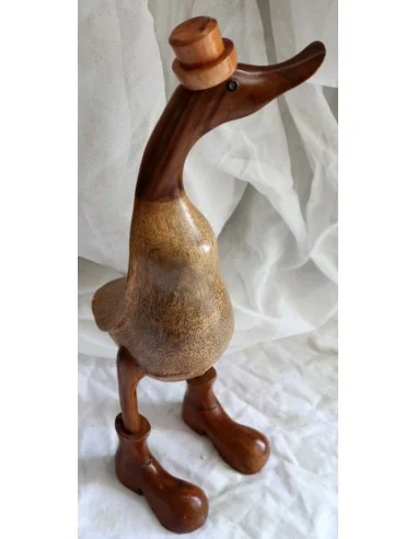 Papera Oca in Legno di Teak e Cocco 35 cm con...