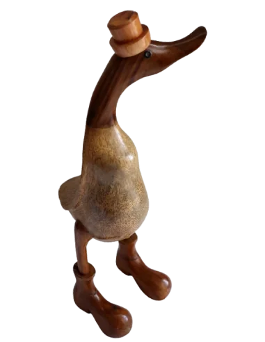 Papera Oca in Legno di Teak e Cocco 35 cm con...