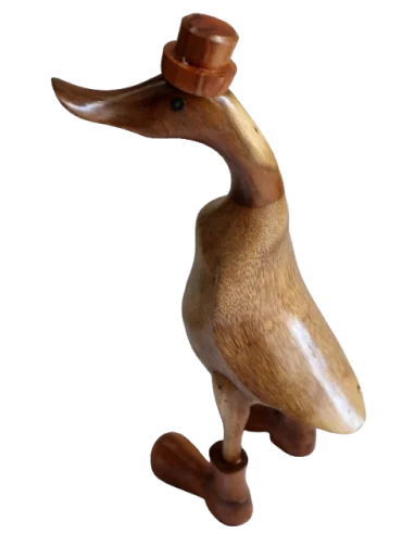 Papera Oca in Legno di Teak e Cocco 35 cm con...