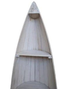 Libreria a Forma di Barca in Legno di Albesia – 192 cm –... 2