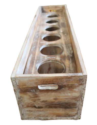 Scatola Porta Bottiglie in Legno di Albesia...