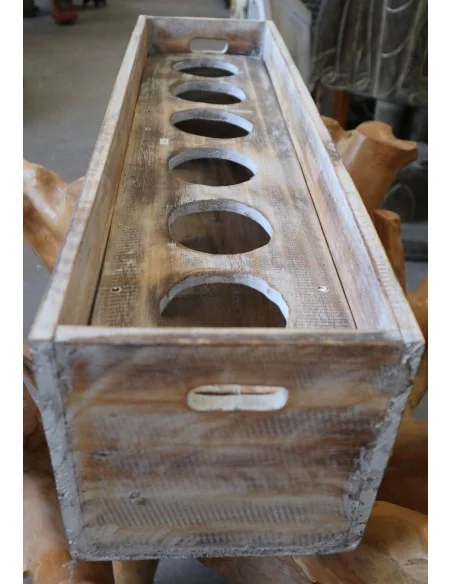 Scatola Porta Bottiglie in Legno di Albesia 80x22x22 cm – Stile Vintage “Rhum Agricole”