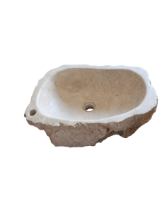 Lavandino in Marmo Naturale 52x38x15 cm con Foro...