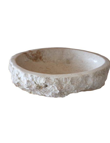 Lavandino in marmo chiaro irregolare cm 55x40x15 lavabo Stone bocciardato