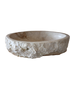 Lavandino in marmo chiaro irregolare cm 55x40x15 lavabo... 2