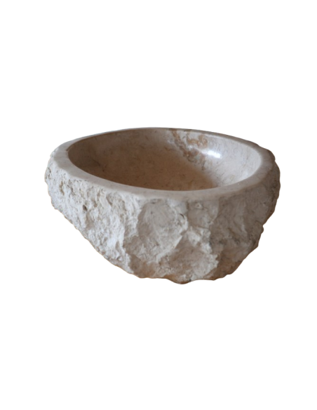 Lavandino in marmo chiaro irregolare cm 55x40x15 lavabo Stone bocciardato
