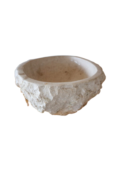 Lavandino in marmo chiaro irregolare cm 55x40x15 lavabo Stone bocciardato