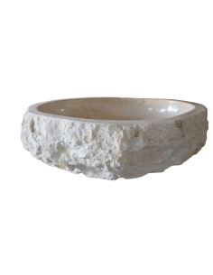 Lavandino in marmo chiaro irregolare cm 51x46x15 lavabo... 2