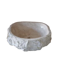 Lavandino in marmo chiaro irregolare cm 50x46x15 lavabo...