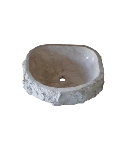 Lavandino in marmo chiaro irregolare cm 50x46x15 lavabo... 2