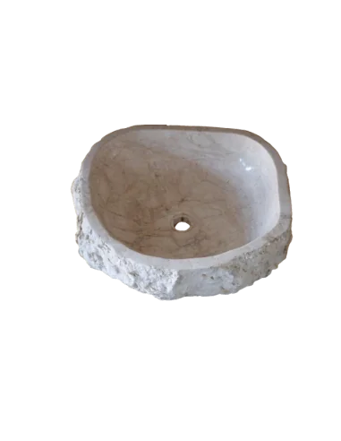 Lavandino in marmo chiaro irregolare cm...