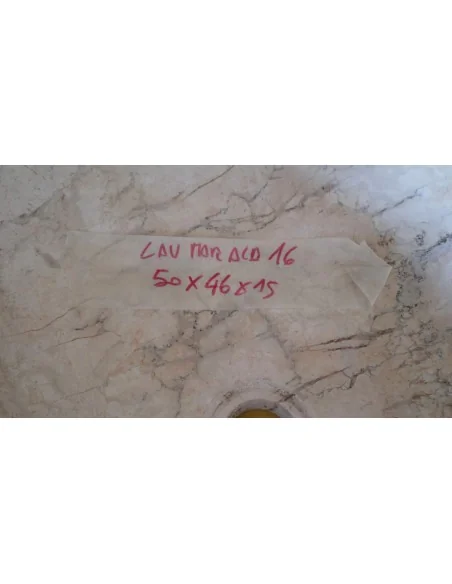 Lavandino in marmo chiaro irregolare cm 50x46x15 lavabo Stone bocciardato