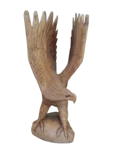 Scultura Aquila in Legno di Suar 50 cm – Realizzata a...