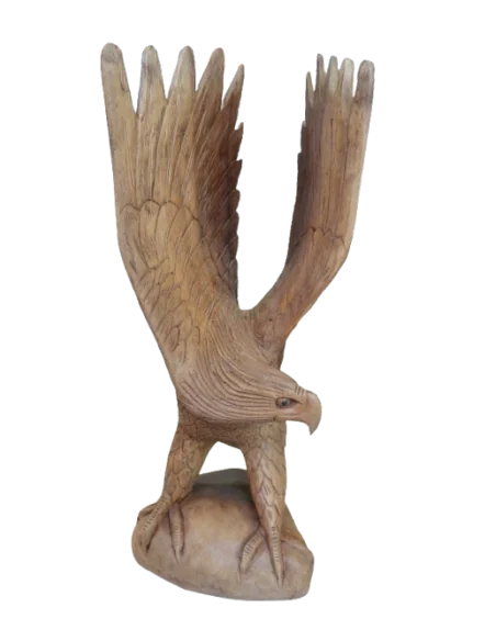 Scultura Aquila in Legno di Suar 50 cm – Realizzata a Mano in Indonesia